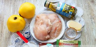 Baked chicken with quince in the oven Quince with chicken recipes